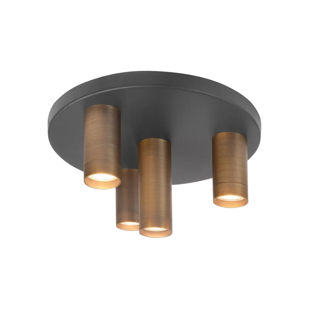 Highlight Plafondlamp Perugia 4 lichts Ø 35 cm brons zwart Highlight Plafondlamp Perugia 4 lichts Ø 35 cm brons zwart