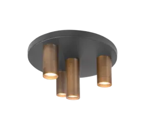 Highlight Plafondlamp Perugia 4 lichts Ø 35 cm brons zwart Highlight Plafondlamp Perugia 4 lichts Ø 35 cm brons zwart