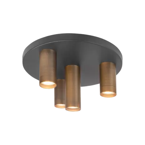 Highlight Plafondlamp Perugia 4 lichts Ø 35 cm brons zwart Highlight Plafondlamp Perugia 4 lichts Ø 35 cm brons zwart