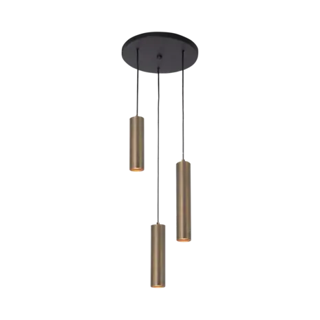 Highlight Hanglamp Perugia 3 lichts Ø 30 cm brons zwart Highlight Hanglamp Perugia 3 lichts Ø 30 cm brons zwart