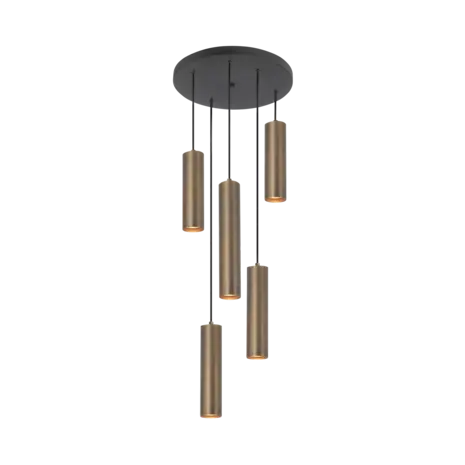 Highlight Hanglamp Perugia 5 lichts Ø 35 cm brons zwart Highlight Hanglamp Perugia 5 lichts Ø 35 cm brons zwart