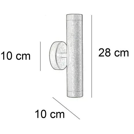 Highlight Wandlamp Perugia 2 lichts H 28 cm zwart brons zwart