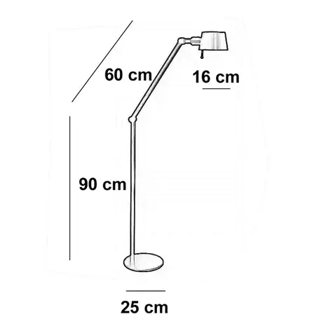 Freelight Vloerlamp Sovrano H 145 cm zwart
