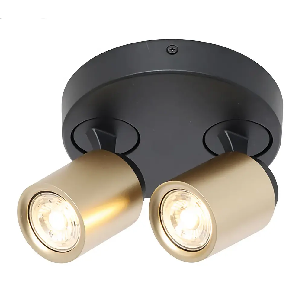 Freelight Spot Razza 2 lichts Ø 17 cm GU10 zwart goud Freelight Spot Razza 2 lichts Ø 17 cm GU10 zwart goud