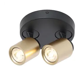 Freelight Spot Razza 2 lichts Ø 17 cm GU10 zwart goud Freelight Spot Razza 2 lichts Ø 17 cm GU10 zwart goud