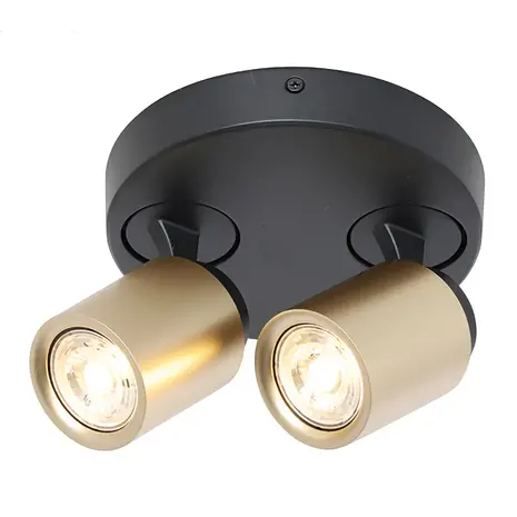 Freelight Spot Razza 2 lichts Ø 17 cm GU10 zwart goud Freelight Spot Razza 2 lichts Ø 17 cm GU10 zwart goud