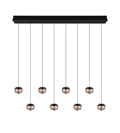 TRIO Select Hanglamp Orbit 8 lichts L 150 cm brons zwart TRIO Select Hanglamp Orbit 8 lichts L 150 cm brons zwart