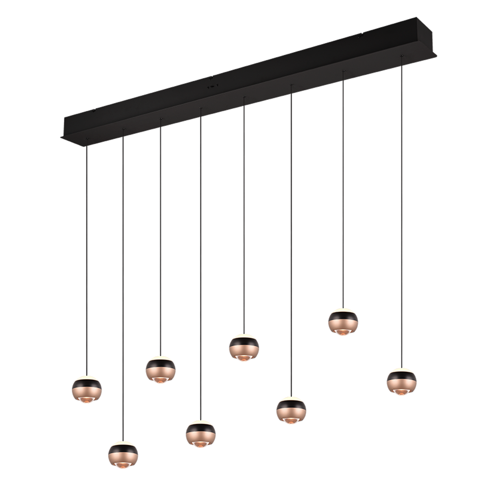 TRIO Select Hanglamp Orbit 8 lichts L 150 cm brons zwart TRIO Select Hanglamp Orbit 8 lichts L 150 cm brons zwart