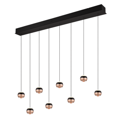 TRIO Select Hanglamp Orbit 8 lichts L 150 cm brons zwart TRIO Select Hanglamp Orbit 8 lichts L 150 cm brons zwart