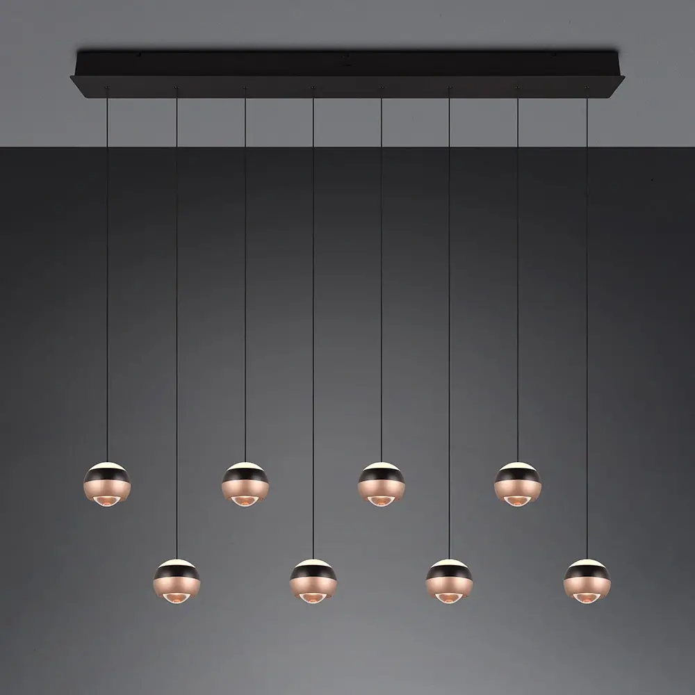 TRIO Select Hanglamp Orbit 8 lichts L 150 cm brons zwart TRIO Select Hanglamp Orbit 8 lichts L 150 cm brons zwart