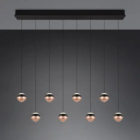 TRIO Select Hanglamp Orbit 8 lichts L 150 cm brons zwart TRIO Select Hanglamp Orbit 8 lichts L 150 cm brons zwart