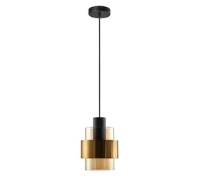 Freelight Hanglamp Chiasso 1 lichts Ø 14 cm zwart goud Freelight Hanglamp Chiasso 1 lichts Ø 14 cm zwart goud