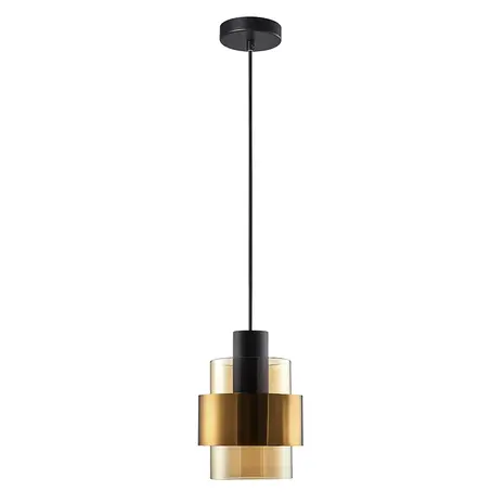 Freelight Hanglamp Chiasso 1 lichts Ø 14 cm zwart goud Freelight Hanglamp Chiasso 1 lichts Ø 14 cm zwart goud