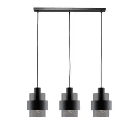 Freelight Hanglamp Chiasso 3 lichts L100 cm zwart Freelight Hanglamp Chiasso 3 lichts L100 cm zwart