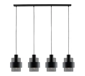 Freelight Hanglamp Chiasso 4 lichts L120 cm zwart Freelight Hanglamp Chiasso 4 lichts L120 cm zwart