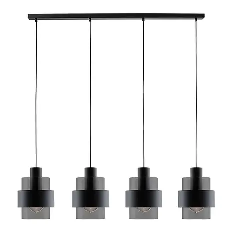 Freelight Hanglamp Chiasso 4 lichts L120 cm zwart Freelight Hanglamp Chiasso 4 lichts L120 cm zwart