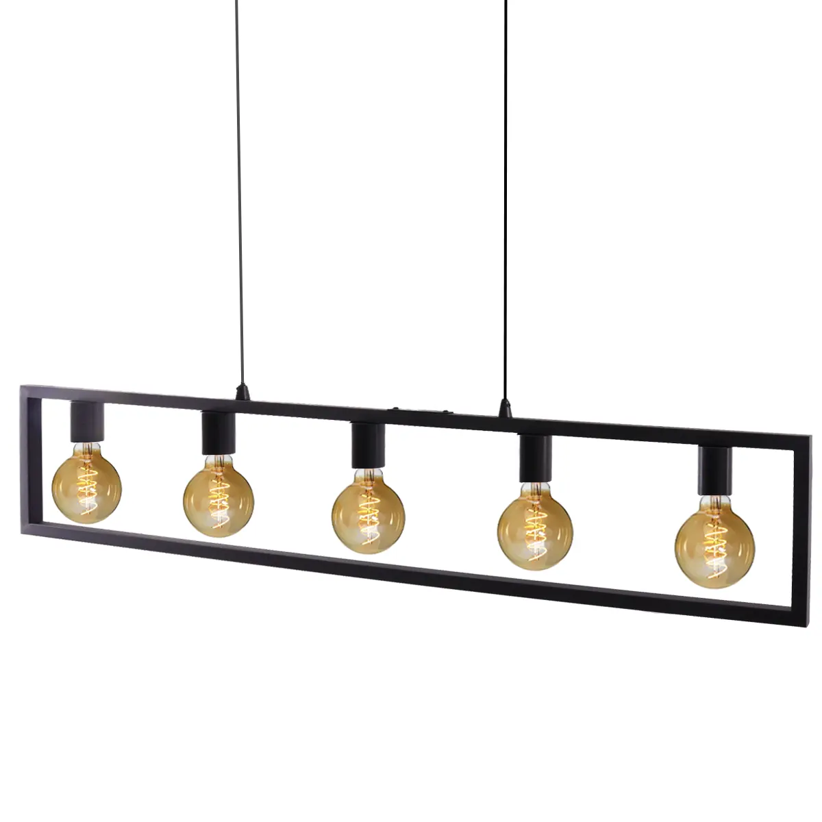 Freelight Hanglamp Distesa 5 lichts L 120 cm zwart