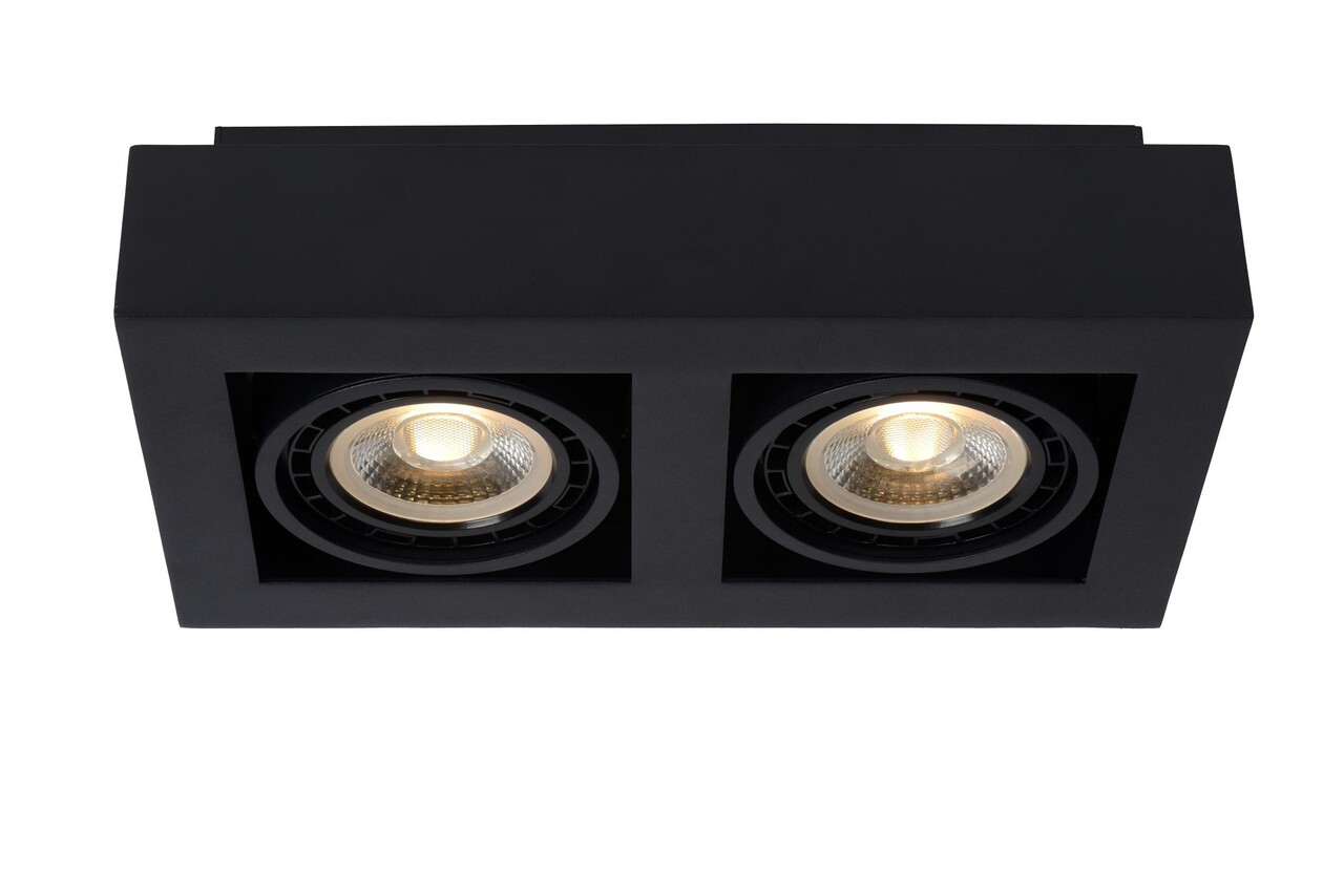 Lucide ZEFIX - Plafondspot - LED Dim to warm - GU10 (ES111) - 2x12W 2200K/3000K - Zwart Lucide ZEFIX - Plafondspot - LED Dim to warm - GU10 (ES111) - 2x12W 2200K/3000K - Zwart