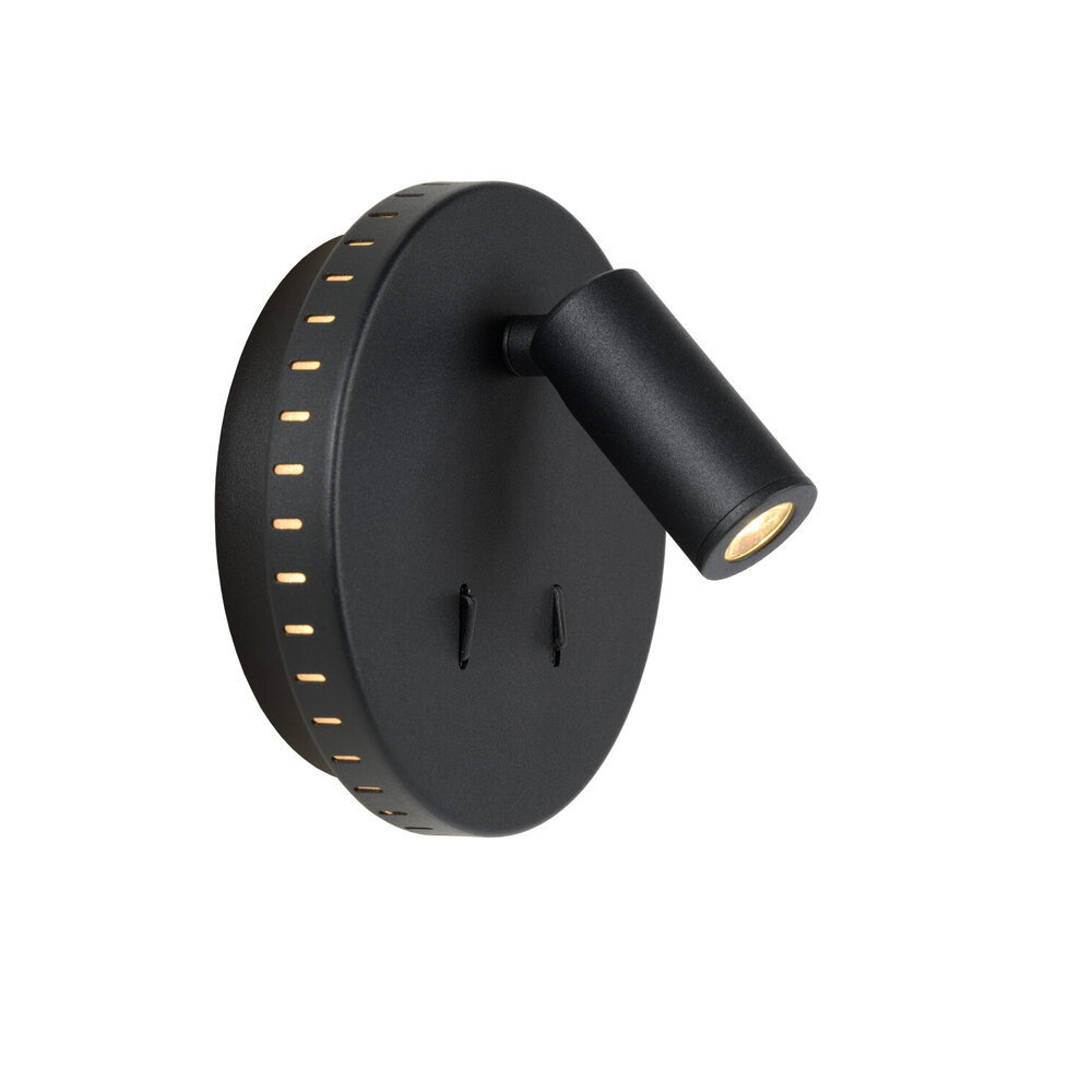 Lucide BENTJER - Bedlamp / Wandlamp - Ø 14 cm - LED - 3000K - Zwart