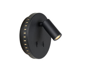 Lucide BENTJER - Bedlamp / Wandlamp - Ø 14 cm - LED - 3000K - Zwart Lucide BENTJER - Bedlamp / Wandlamp - Ø 14 cm - LED - 3000K - Zwart