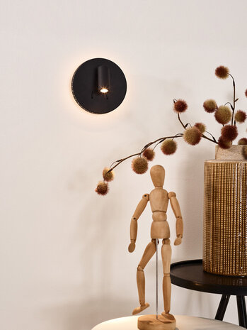 Lucide BENTJER - Bedlamp / Wandlamp - Ø 14 cm - LED - 3000K - Zwart Lucide BENTJER - Bedlamp / Wandlamp - Ø 14 cm - LED - 3000K - Zwart