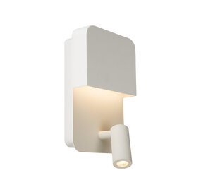 Lucide BOXER - Bedlamp / Wandlamp - LED - 3000K - Met USB oplaadpunt - Wit