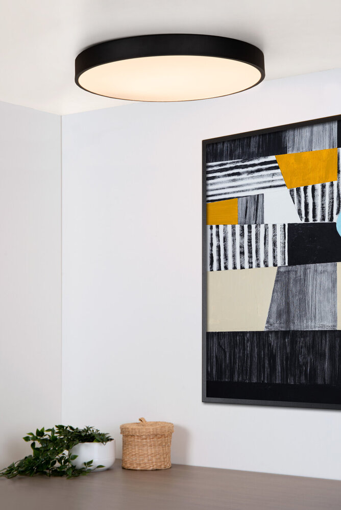 Lucide UNAR - Plafonnière - Ø 49,5 cm - LED 3 StepDim - 1x36W 2700K - Zwart Lucide UNAR - Plafonnière - Ø 49,5 cm - LED 3 StepDim - 1x36W 2700K - Zwart