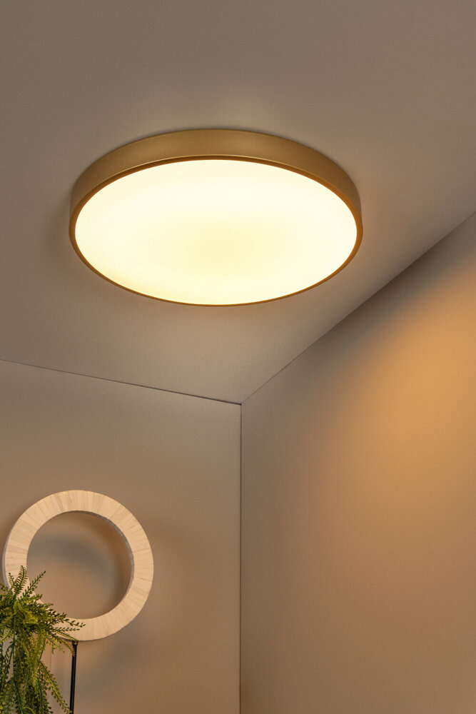 Lucide UNAR - Plafonnière - Ø 49,5 cm - LED 3 StepDim (Memory) - 1x36W 2700K - Mat Goud / Messing Lucide UNAR - Plafonnière - Ø 49,5 cm - LED 3 StepDim (Memory) - 1x36W 2700K - Mat Goud / Messing