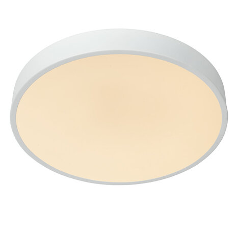 Lucide UNAR - Plafonnière - Ø 39,5 cm - LED 3 StepDim (Memory) - 1x24W 2700K - Wit Lucide UNAR - Plafonnière - Ø 39,5 cm - LED 3 StepDim (Memory) - 1x24W 2700K - Wit