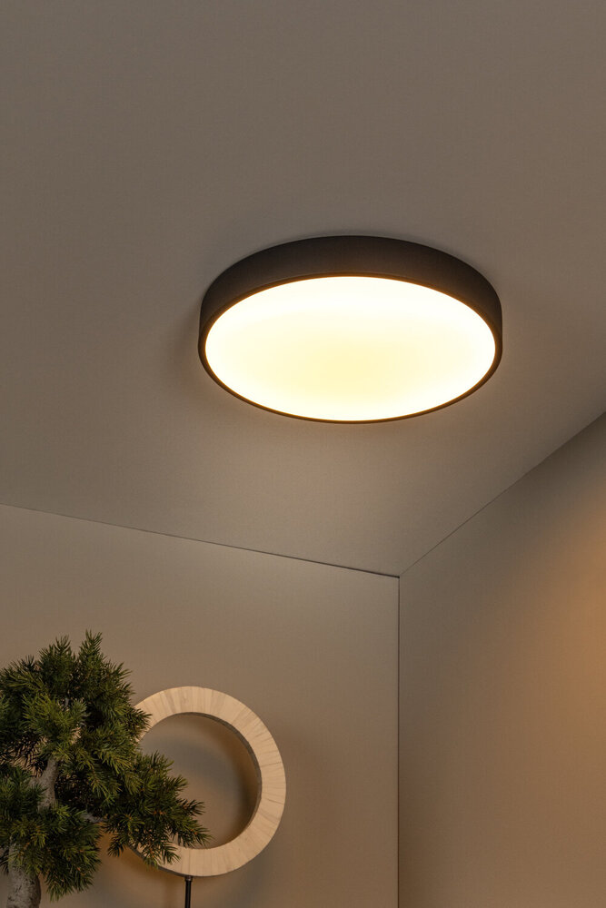 Lucide UNAR - Plafonnière - Ø 39,5 cm - LED 3 StepDim (Memory) - 1x24W 2700K - Zwart Lucide UNAR - Plafonnière - Ø 39,5 cm - LED 3 StepDim (Memory) - 1x24W 2700K - Zwart