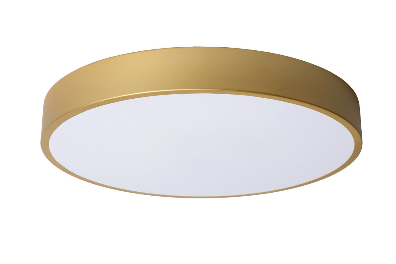 Lucide UNAR - Plafonnière - Ø 39,5 cm - LED 3 StepDim (Memory) - 1x24W 2700K - Mat Goud / Messing
