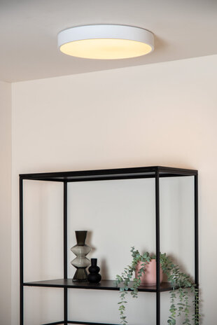 Lucide UNAR - Plafonnière - Ø 30 cm - LED 3 StepDim (Memory) - 1x18W 2700K - Wit Lucide UNAR - Plafonnière - Ø 30 cm - LED 3 StepDim (Memory) - 1x18W 2700K - Wit