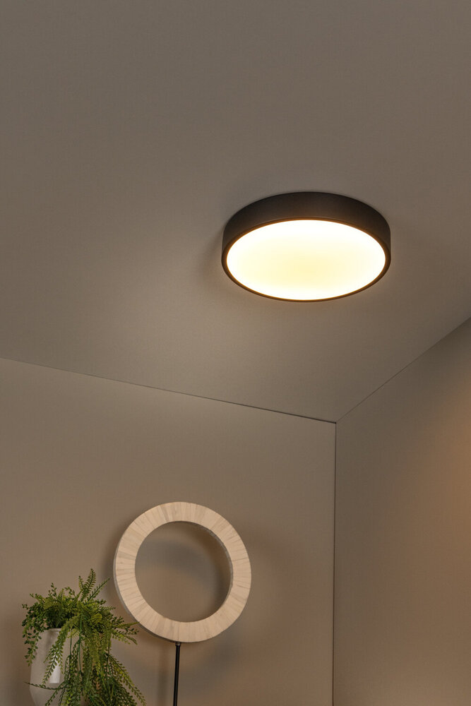 Lucide UNAR - Plafonnière - Ø 30 cm - LED 3 StepDim (Memory) - 1x18W 2700K - Zwart Lucide UNAR - Plafonnière - Ø 30 cm - LED 3 StepDim (Memory) - 1x18W 2700K - Zwart