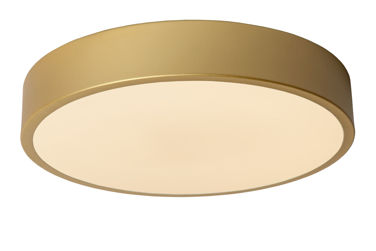 Lucide UNAR - Plafonnière - Ø 30 cm - LED 3 StepDim (Memory) - 1x18W 2700K - Mat Goud / Messing