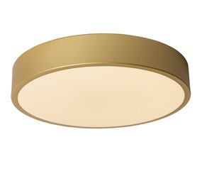 Lucide UNAR - Plafonnière - Ø 30 cm - LED 3 StepDim (Memory) - 1x18W 2700K - Mat Goud / Messing Lucide UNAR - Plafonnière - Ø 30 cm - LED 3 StepDim (Memory) - 1x18W 2700K - Mat Goud / Messing