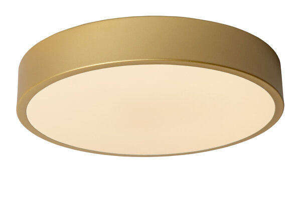 Lucide UNAR - Plafonnière - Ø 30 cm - LED 3 StepDim (Memory) - 1x18W 2700K - Mat Goud / Messing
