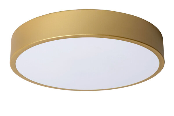 Lucide UNAR - Plafonnière - Ø 30 cm - LED 3 StepDim (Memory) - 1x18W 2700K - Mat Goud / Messing