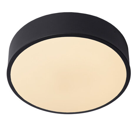 Lucide UNAR - Plafonnière - Ø 20 cm - LED 3 StepDim (Memory) - 1x12W 2700K - Zwart