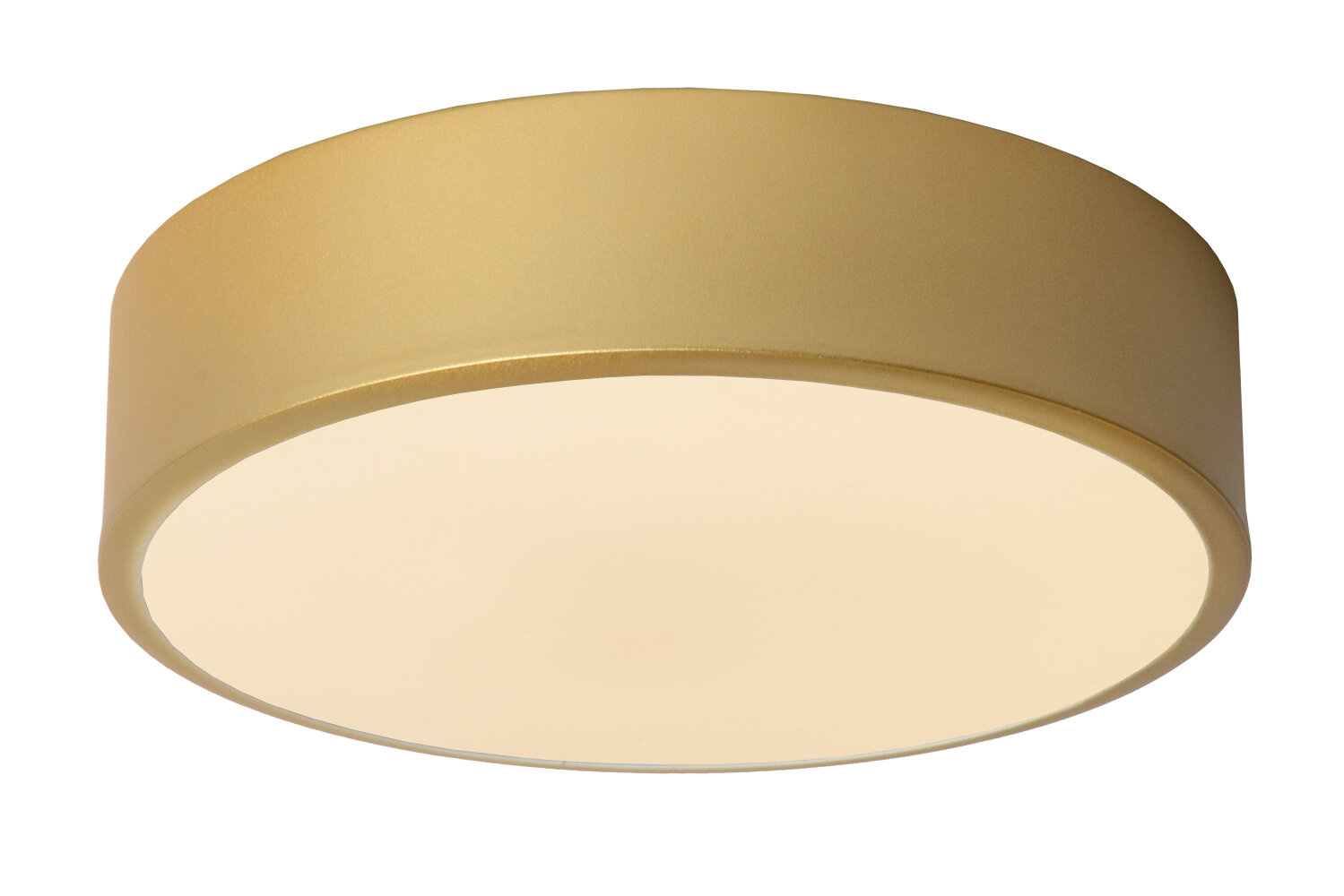 Lucide UNAR - Plafonnière - Ø 20 cm - LED 3 StepDim - 1x12W 2700K - Mat Goud / Messing