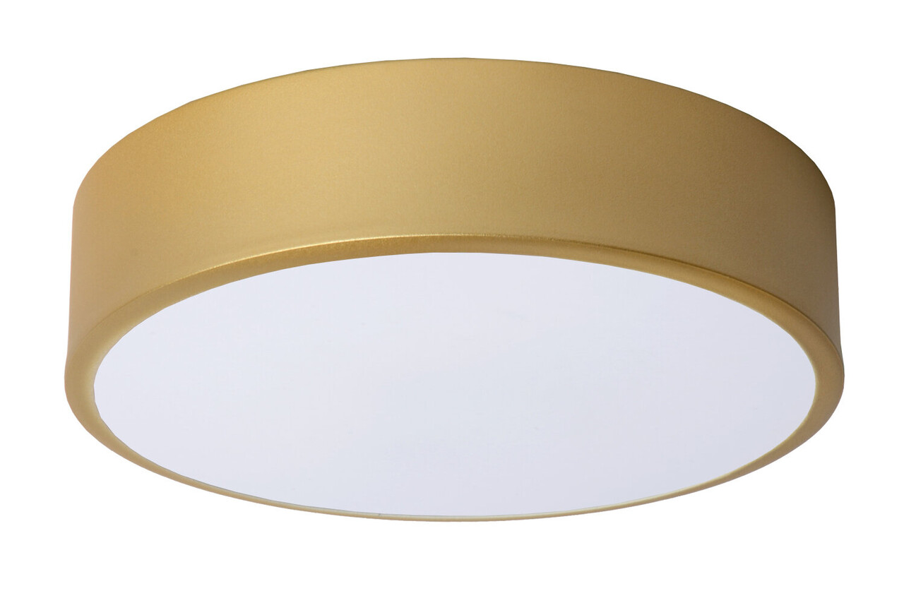 Lucide UNAR - Plafonnière - Ø 20 cm - LED 3 StepDim (Memory) - 1x12W 2700K - Mat Goud / Messing Lucide UNAR - Plafonnière - Ø 20 cm - LED 3 StepDim (Memory) - 1x12W 2700K - Mat Goud / Messing