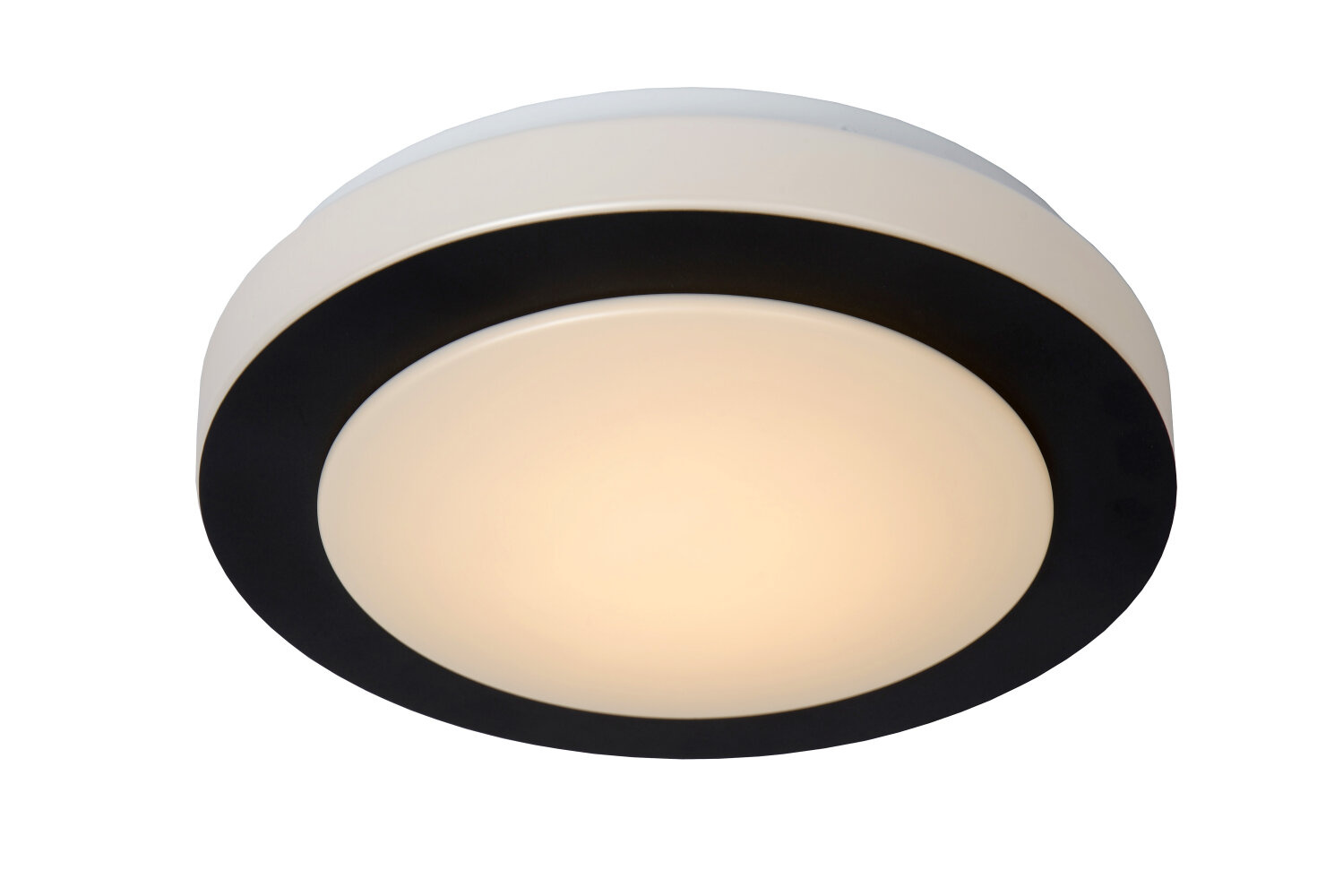 Lucide DIMY - Plafonnière Badkamer - Ø 28,6 cm - LED 3 StepDim - 1x12W 3000K - IP21 - Zwart
