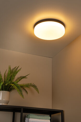 Lucide BISKIT - Plafonnière Badkamer - Ø 34,5 cm - LED - 1x24W 2700K - IP44 - Bewegingssensor - Zwart Lucide BISKIT - Plafonnière Badkamer - Ø 34,5 cm - LED - 1x24W 2700K - IP44 - Bewegingssensor - Zwart