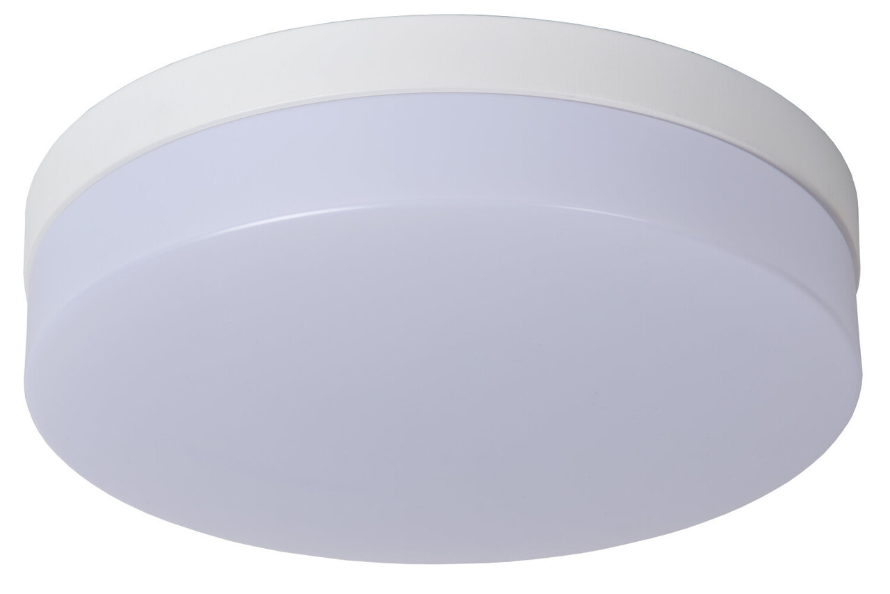Lucide BISKIT - Plafonnière Badkamer - Ø 28 cm - LED - 1x18W 2700K - IP44 - Bewegingssensor - Wit Lucide BISKIT - Plafonnière Badkamer - Ø 28 cm - LED - 1x18W 2700K - IP44 - Bewegingssensor - Wit