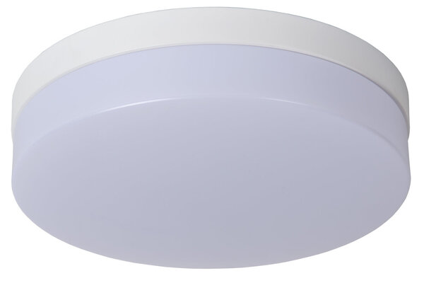 Lucide BISKIT - Plafonnière Badkamer - Ø 28 cm - LED - 1x18W 2700K - IP44 - Bewegingssensor - Wit Lucide BISKIT - Plafonnière Badkamer - Ø 28 cm - LED - 1x18W 2700K - IP44 - Bewegingssensor - Wit