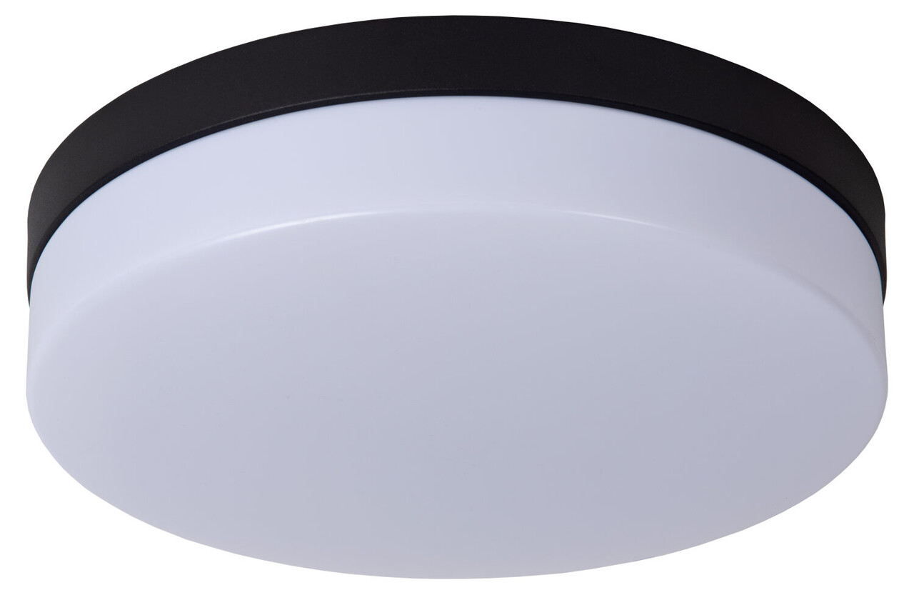 Lucide BISKIT - Plafonnière Badkamer - Ø 28 cm - LED - 1x18W 2700K - IP44 - Bewegingssensor - Zwart Lucide BISKIT - Plafonnière Badkamer - Ø 28 cm - LED - 1x18W 2700K - IP44 - Bewegingssensor - Zwart