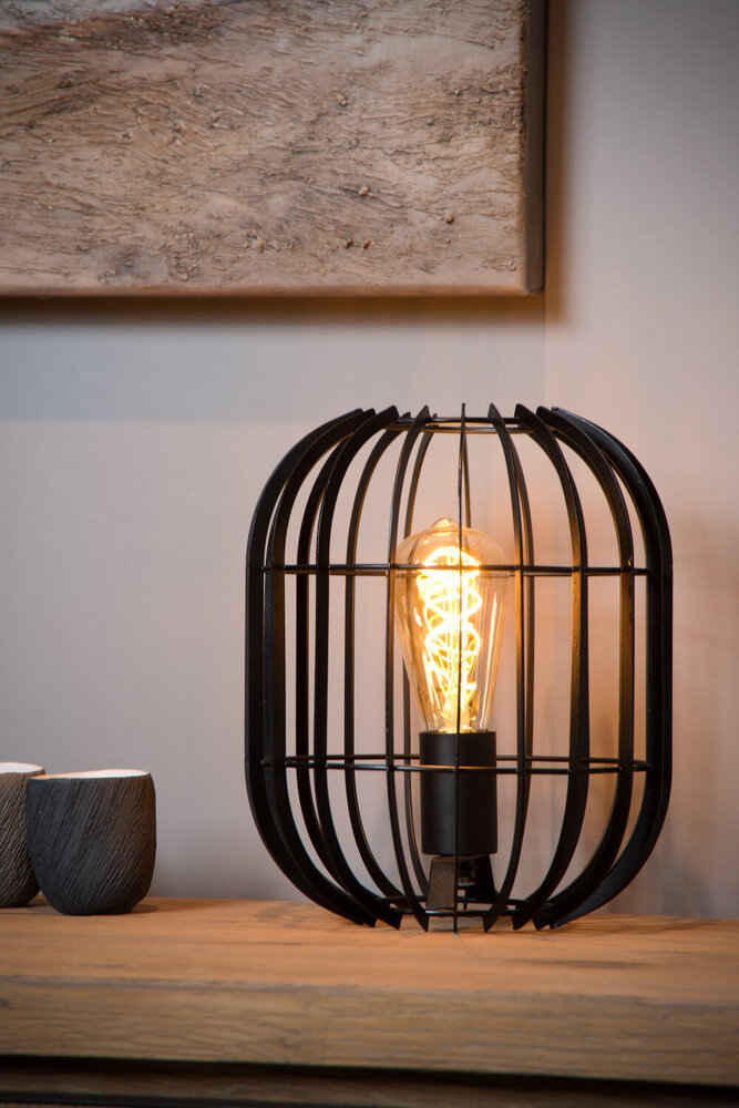 Lucide REDA - Tafellamp - Ø 22 cm - 1xE27 - Zwart Lucide REDA - Tafellamp - Ø 22 cm - 1xE27 - Zwart