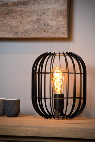 Lucide REDA - Tafellamp - Ø 22 cm - 1xE27 - Zwart Lucide REDA - Tafellamp - Ø 22 cm - 1xE27 - Zwart