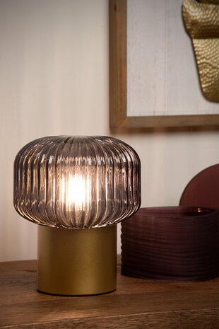 Lucide JANY - Tafellamp - Ø 16 cm - 1xE14 - Mat Goud / Messing Lucide JANY - Tafellamp - Ø 16 cm - 1xE14 - Mat Goud / Messing