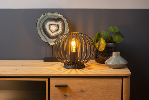 Lucide MANUELA - Tafellamp - Ø 25 cm - 1xE27 - Zwart Lucide MANUELA - Tafellamp - Ø 25 cm - 1xE27 - Zwart