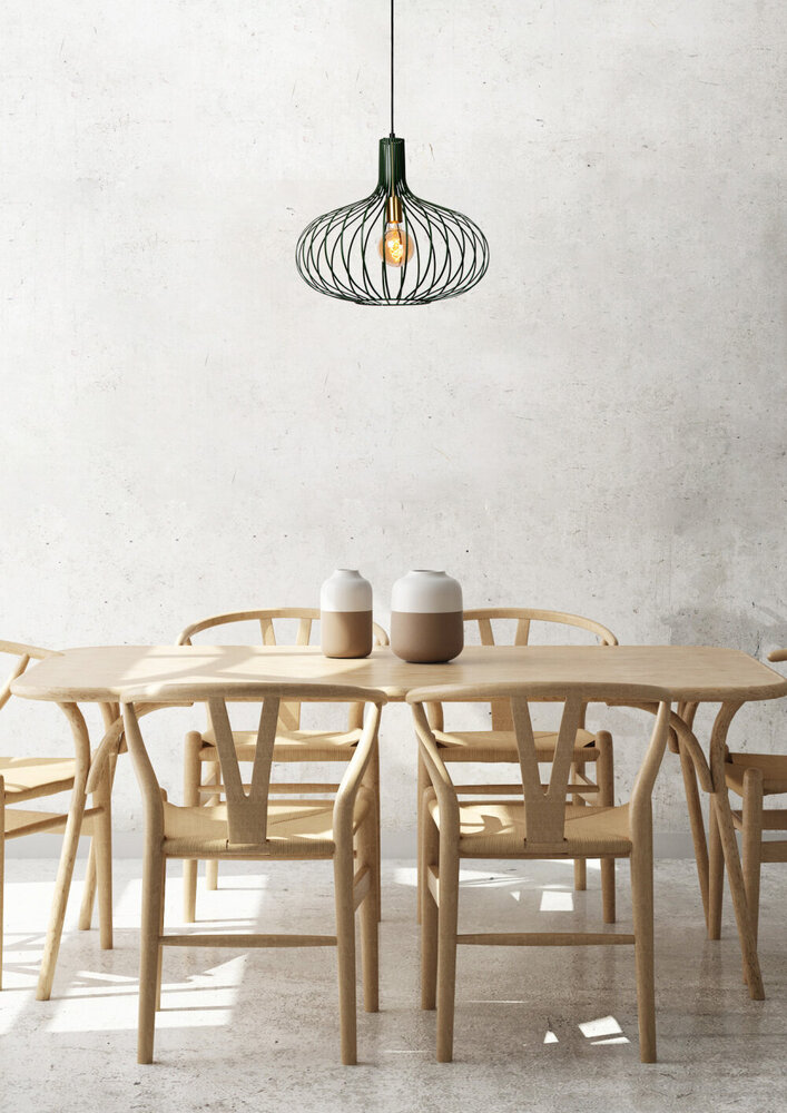 Lucide MANUELA - Hanglamp - Ø 50 cm - 1xE27 - Groen Lucide MANUELA - Hanglamp - Ø 50 cm - 1xE27 - Groen